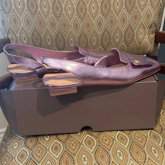 Franco Sarto Iridescent Lavender Slingback Flats - Picture 3 of 5